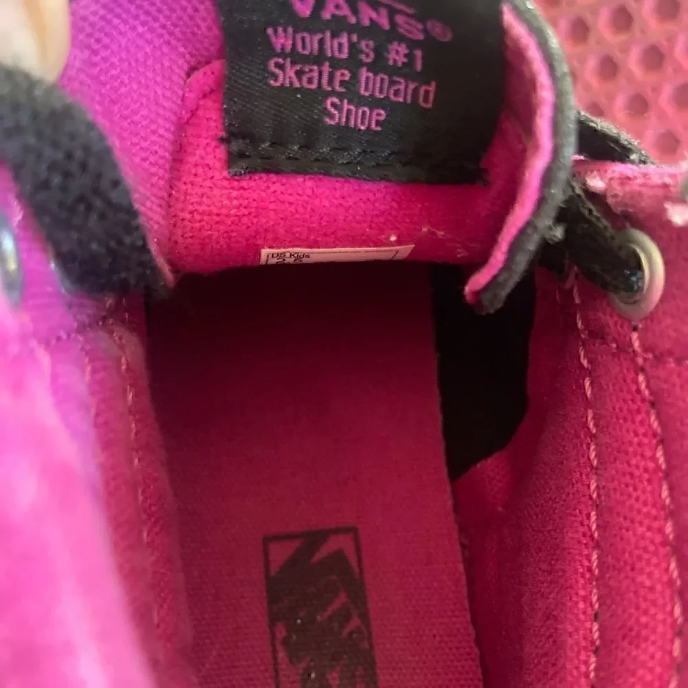 Vans Sk8-Hi Black And Pink Glitter High Top Sneakers Kids Size 2.5